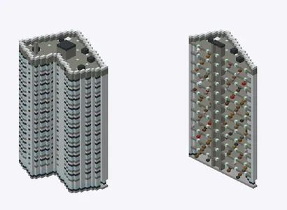 Exterior and cutaway of unknown, central Tokyo, around Tokyo Station (Chiyoda / Chuo ward)