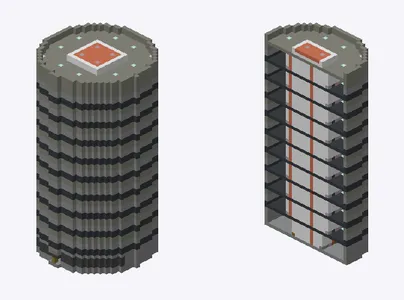 Exterior and cutaway of 鍛冶橋換気所